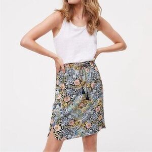 Ann Taylor‎ LOFT Tapestry Floral Paisley Drawstring Skirt